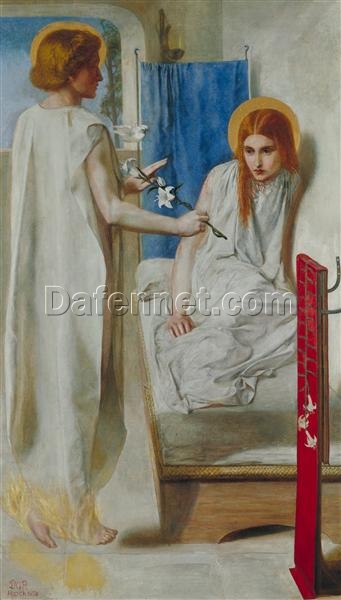 Ecce Ancilla Domini! by Dante Gabriel Rossetti – Romanticism Religious Oil Painting