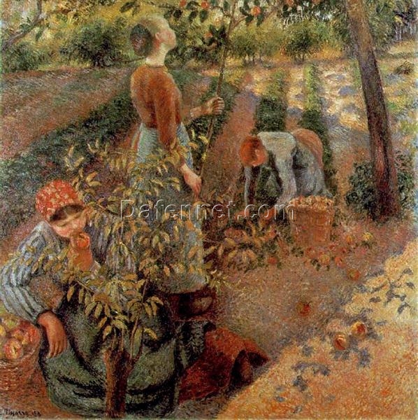 The Apple Pickers” – 1886 Pointillist Painting by Camille Pissarro