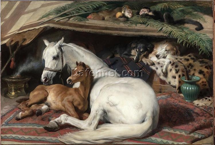 Romanticism Masterpiece – The Arab Tent, 1866 by Edwin Henry Landseer, High-Quality Replica