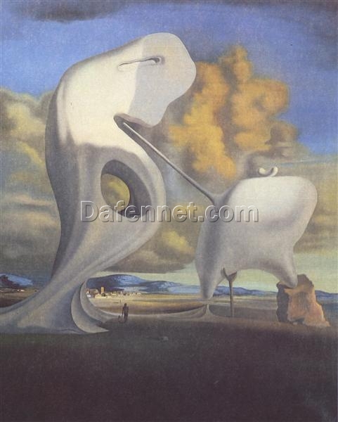 The Architectonic Angelus of Millet – Surreal Symbolic Painting Inspired by Salvador Dali