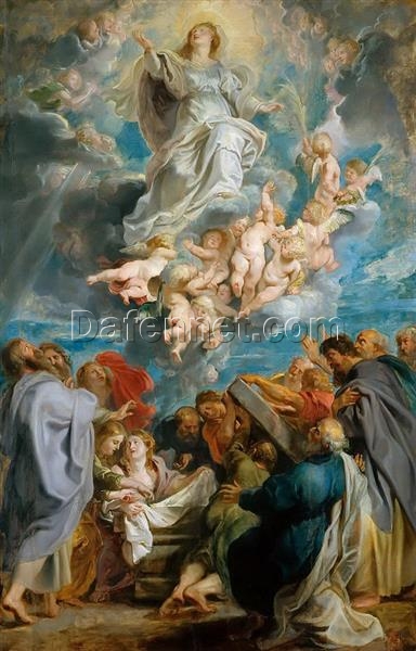 Assumption of the Virgin” by Peter Paul Rubens – Religious Baroque Oil Painting on Canvas