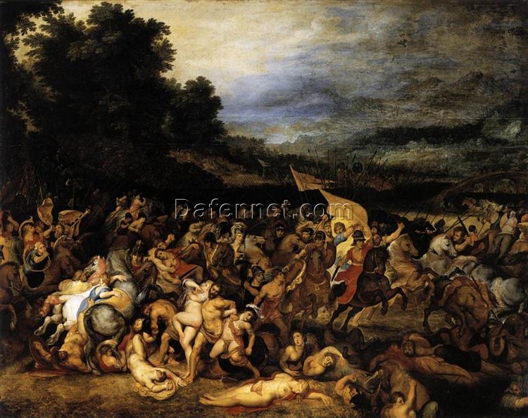 Baroque Mythological Painting The Battle of the Amazons by Peter Paul Rubens – Oil on Canvas Reproduction