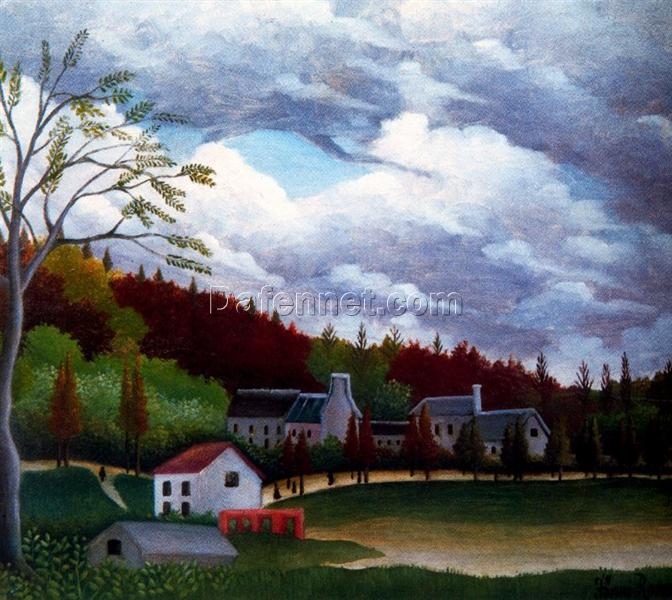 Henri Rousseau “The Bièvre at Gentilly” Oil Painting Reproduction – Naïve Art Landscape on Canvas