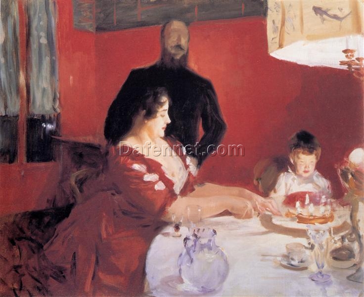 John Singer Sargent ‘The Birthday Party’ Impressionism Genre Painting – Fine Art Reproduction on Canvas