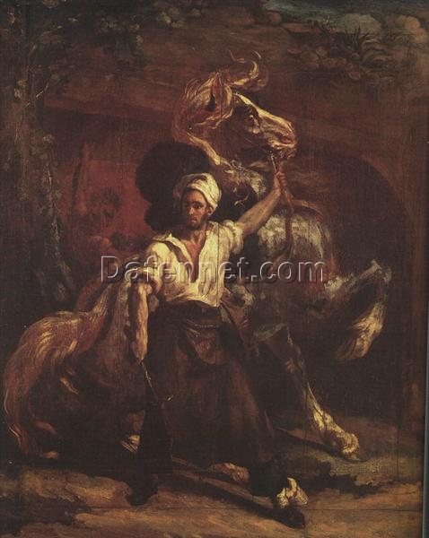 Romanticism & Orientalism: The Blacksmith’s Signboard by Théodore Géricault – Oil on Wood Painting Reproduction