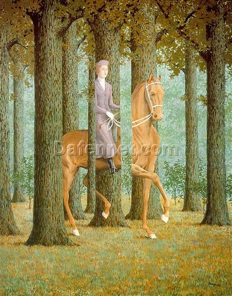 The Blank Signature Inspired by René Magritte – 1965 Surrealist Symbolic Oil Painting, Canvas (81×65 cm)