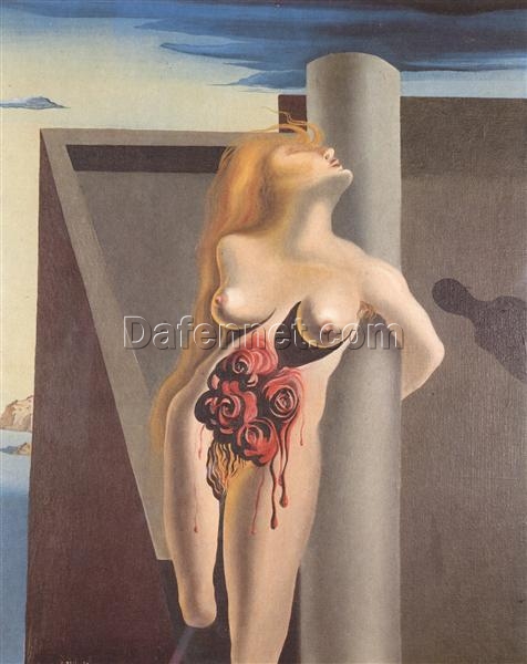 The Bleeding Roses – Surrealism-Inspired Nude Painting by Salvador Dali