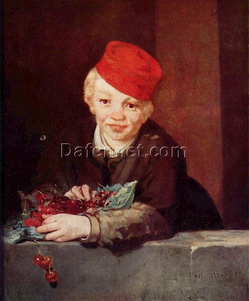 The Boy with Cherries – Inspired by Édouard Manet (1859) Realist Genre Painting Reproduction