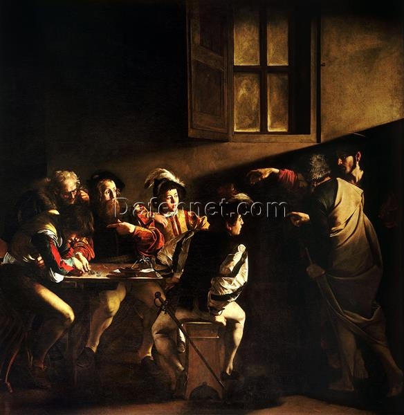 Caravaggio’s ‘Calling of Saint Matthew’ – Hand-Painted Baroque Oil Reproduction