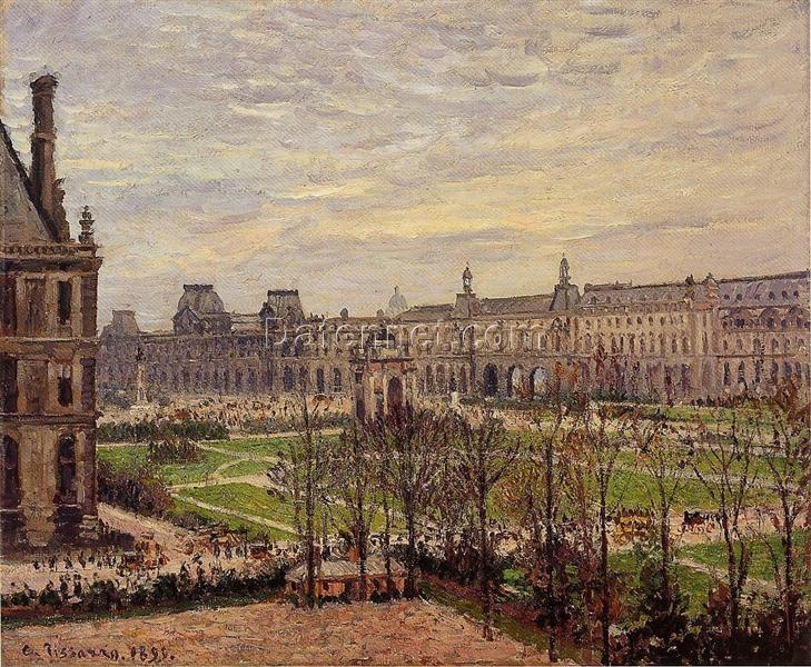 Impressionist Cityscape – “The Carrousel, Grey Weather” by Camille Pissarro (1899)