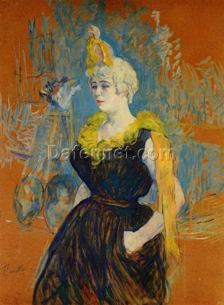 The Clown Cha U Kao by Henri de Toulouse-Lautrec – 1895 Oil on Board Portrait of the Famous Moulin Rouge Performer