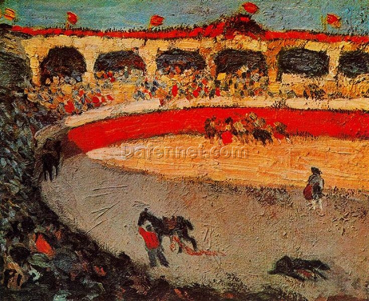 Oil Painting Inspired by Picasso’s Early Years – ‘The Corrida’ (1901) Genre Art on Canvas