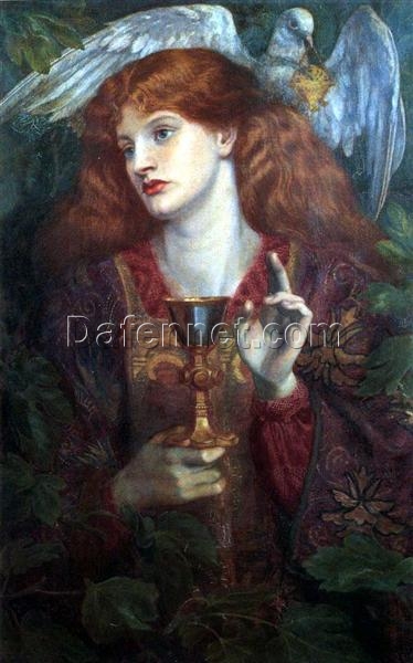 The Damsel of the Sanct Grael – Holy Grail Mythology Painting by Dante Gabriel Rossetti