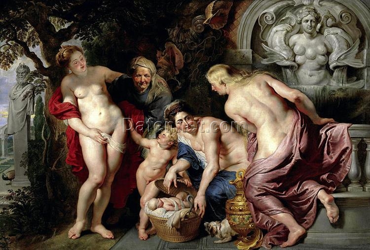 The Discovery of the Child Erichthonius by Peter Paul Rubens – Mythological Baroque Art Reproduction