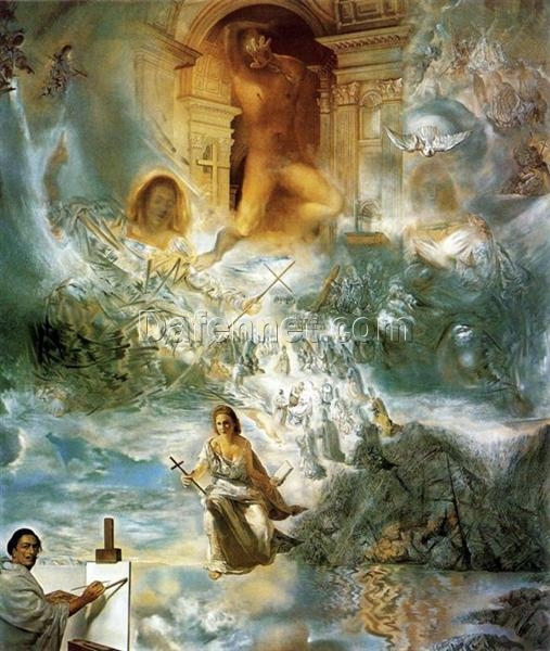 The Ecumenical Council Oil Painting Inspired by Salvador Dalí – Surrealism Religious Art on Canvas