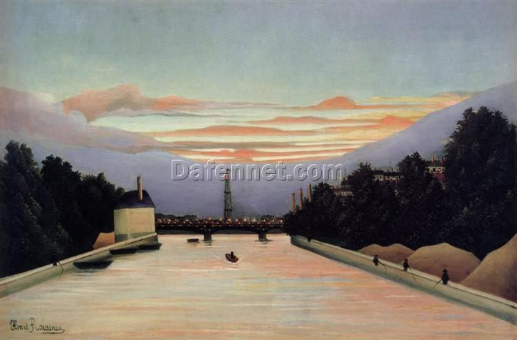 The Eiffel Tower by Henri Rousseau – c.1898 Naïve Art Oil Painting Replica | Hand-Painted Cityscape on Canvas