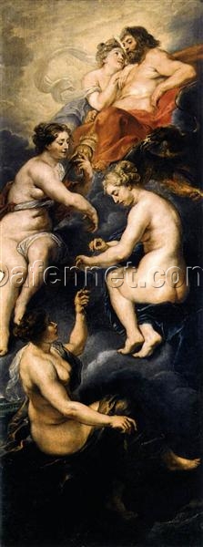 Baroque Oil Painting Reproduction: “The Fate Spinning Marie’s Destiny” – Rubens Masterpiece