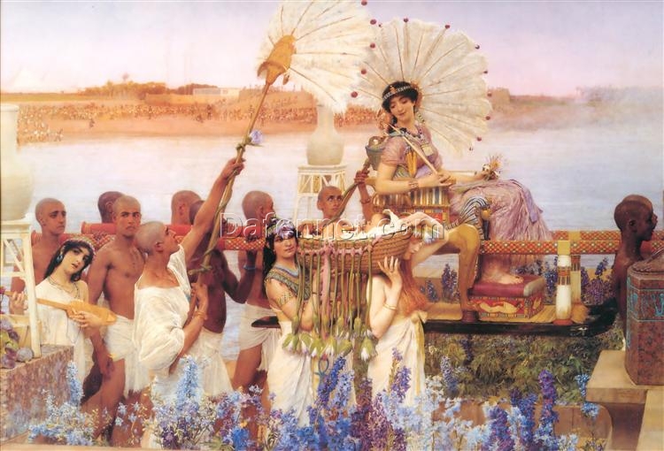 Sir Lawrence Alma-Tadema Oil Painting – The Finding of Moses (1904), Romantic Religious Artwork