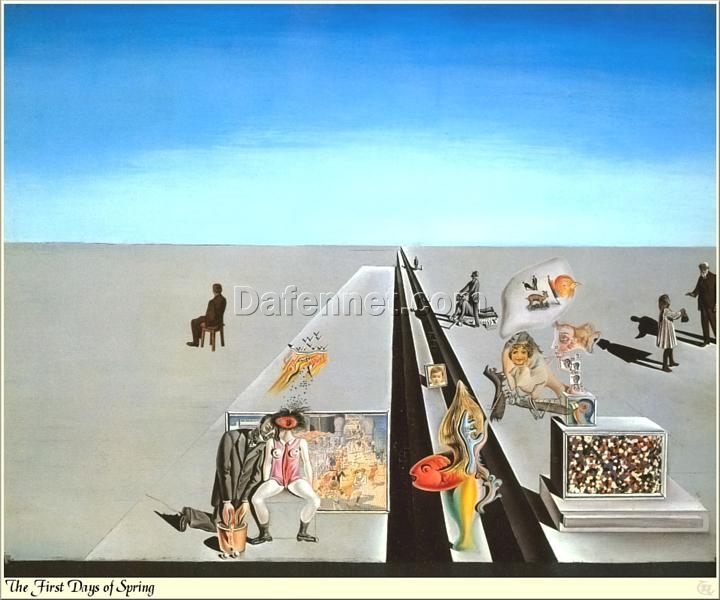 The First Days of Spring – Surrealist Landscape Oil Painting Inspired by Salvador Dali