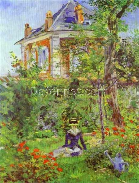 Oil Painting Inspired by Edouard Manet: The Garden at Bellevue (1880) Landscape on Canvas