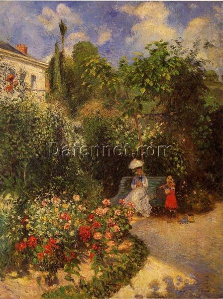 The Garden at Pontoise” – 1877 by Camille Pissarro | Iconic French Impressionist Landscape