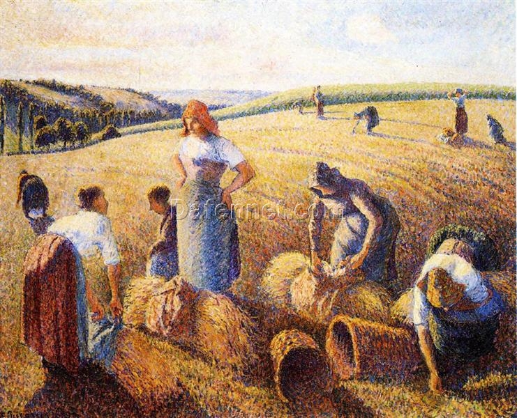 The Gleaners” – 1889 Oil Painting by Camille Pissarro | Neo-Impressionist Art