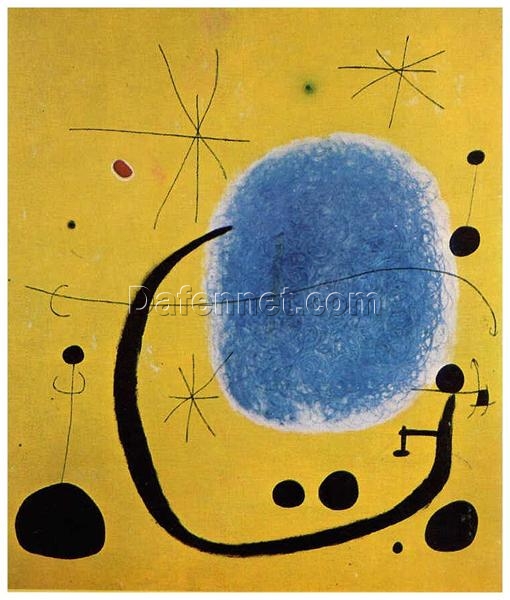 Inspired by Joan Miró’s The Gold of the Azure (1967) – Abstract Surrealist Oil Painting (205 x 173.5 cm)