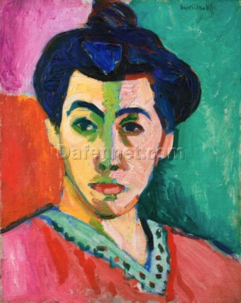 Custom Oil Painting Inspired by Henri Matisse – ‘The Green Line’ (1905) – Fauvist Portrait on Canvas