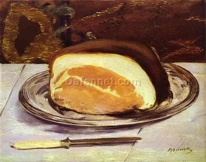 Oil Painting Inspired by Edouard Manet: The Ham (1880) Still Life on Canvas