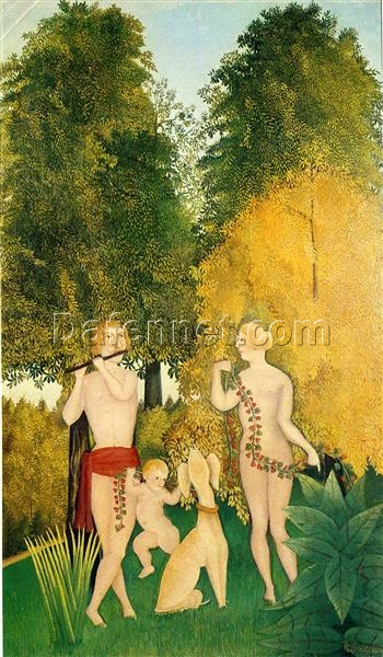 Hand-painted Henri Rousseau The Happy Quartet – 1902 Naïve Art Oil Painting | Canvas Reproduction of Music and Celebration