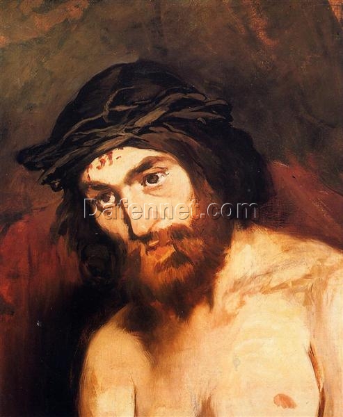 The Head of Christ – Inspired by Edouard Manet (c. 1864) Realist Religious Oil Painting