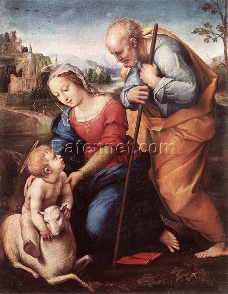 The Holy Family with a Lamb” by Raphael (1507) | Renaissance Religious Art