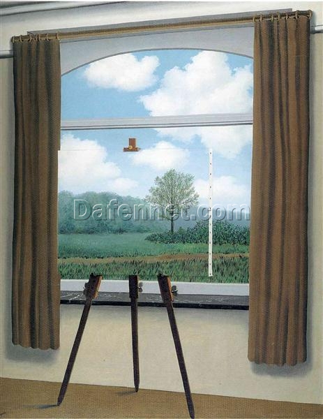 The Human Condition Inspired by René Magritte – 1933 Surrealist Symbolic Oil Painting, Canvas (100×81 cm)