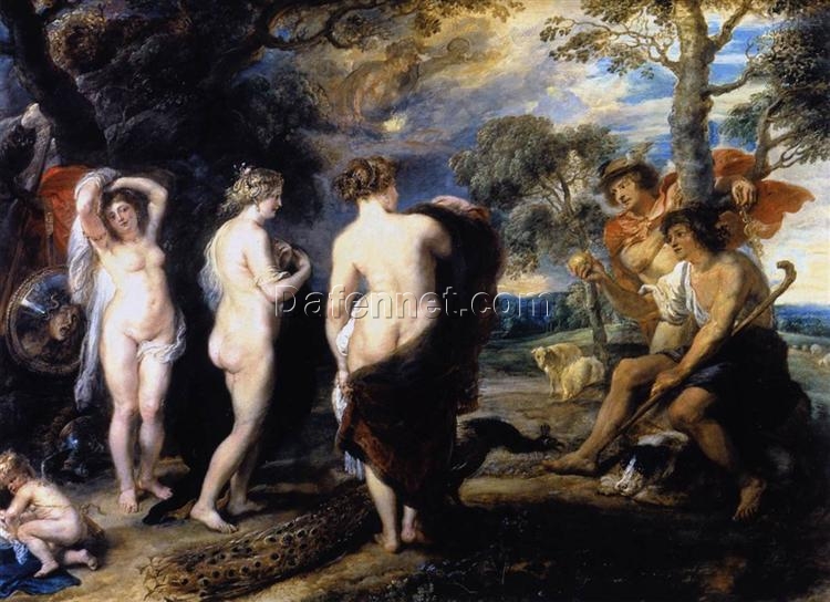 Baroque Art – The Judgment of Paris by Peter Paul Rubens, Mythological Oil Painting, 1636