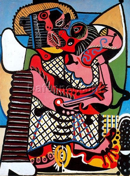 Oil Painting Inspired by Picasso’s Surrealist Period – ‘The Kiss’ (1925) Genre Art on Canvas