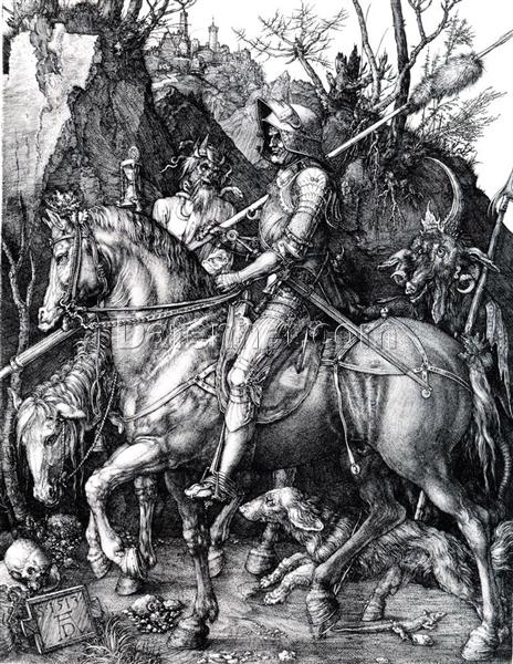 Albrecht Dürer’s The Knight, Death and the Devil – 1513 Northern Renaissance Engraving Replica