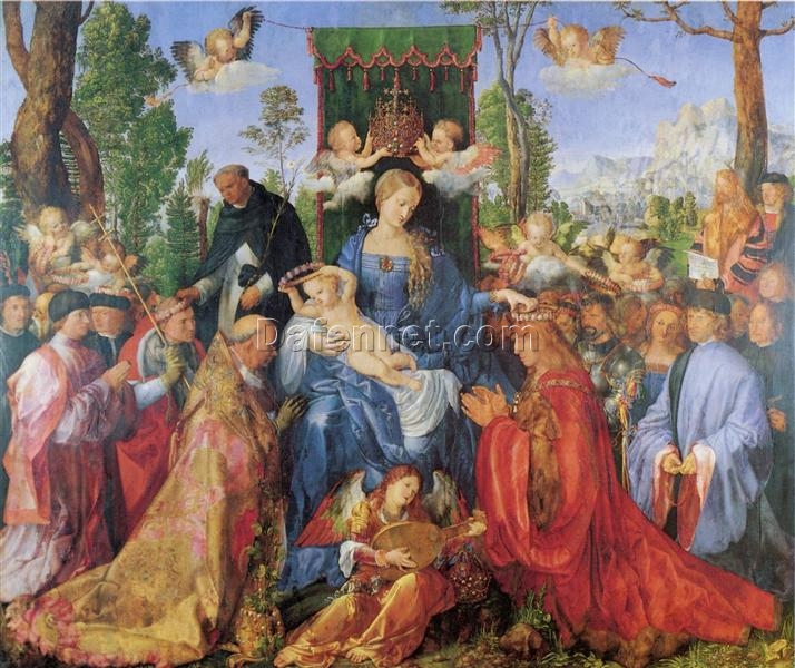 Feast of the Rosary by Albrecht Dürer – 1506 Northern Renaissance Religious Oil Painting on Panel