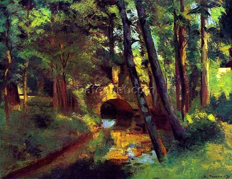 The Little Bridge, Pontoise” by Camille Pissarro – 19th-Century French Impressionist Art