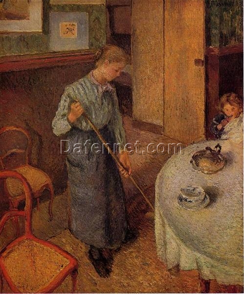 The Little Country Maid” by Camille Pissarro – 1882 | Impressionist Portrait of Rural Life