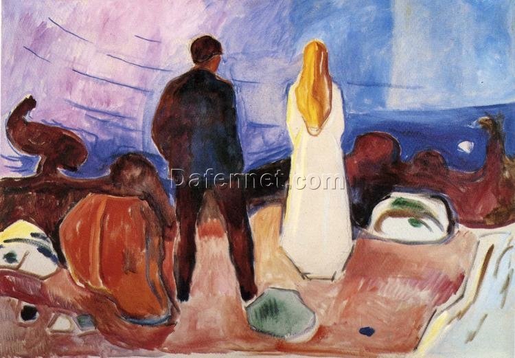 The Lonely Ones by Edvard Munch – 1935 Expressionist Oil Painting