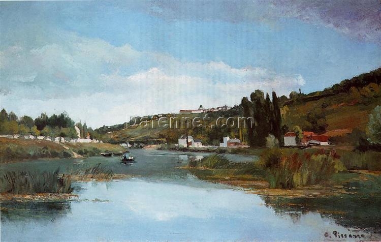 The Marne at Chennevieres” – 1864 Realist Landscape by Camille Pissarro