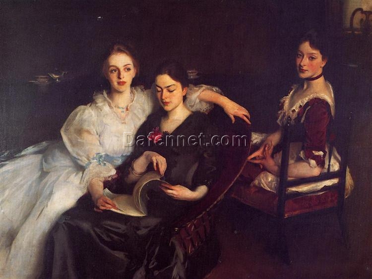 John Singer Sargent ‘The Misses Vickers’ Realism Portrait – Fine Art Reproduction on Canvas