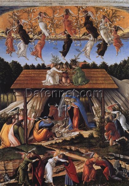 The Mystical Nativity by Sandro Botticelli – Early Renaissance Religious Canvas Painting