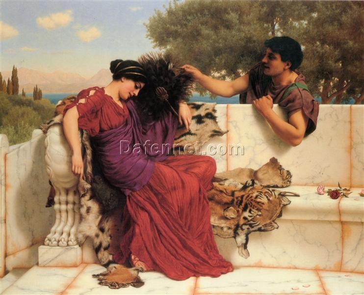 The Old, Old Story by John William Godward | 1903 Neoclassical Oil Painting