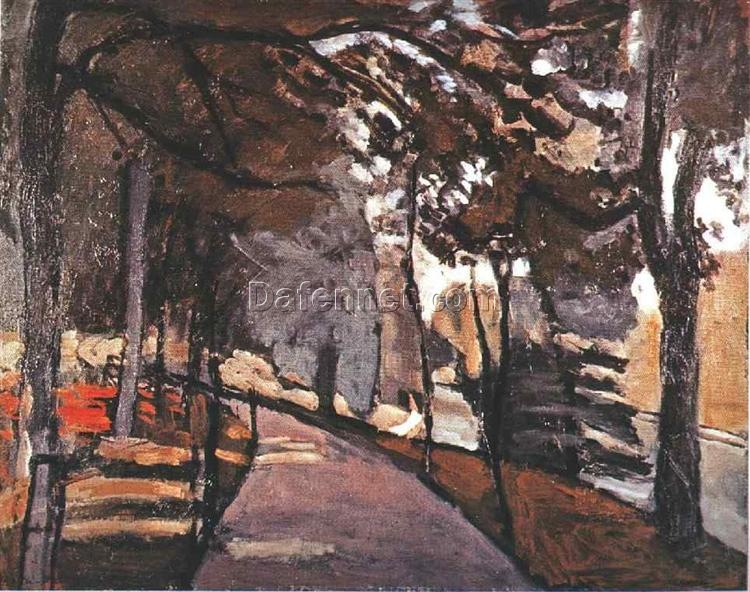 Henri Matisse Inspired Post-Impressionist Landscape – ‘The Path in the Bois de Boulogne’ (1902) – Hand-Painted Oil on Canvas