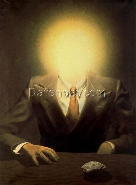 The Pleasure Principle (Portrait of Edward James) Inspired by René Magritte – 1937 Surrealist Symbolic Oil Painting, Canvas (79×63.5 cm)