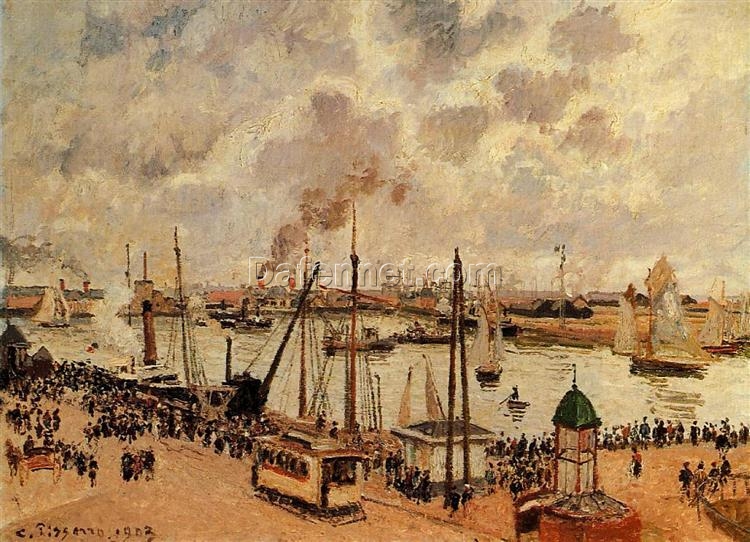 The Port of Le Havre” by Camille Pissarro – 1903 Impressionist Cityscape Oil Painting