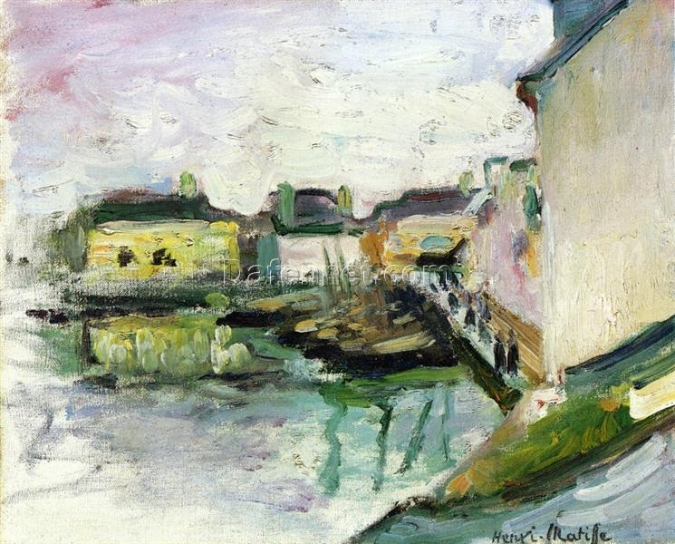 Henri Matisse Inspired Impressionist Landscape – ‘The Port of Palais, Belle Ile’ (1896) – Hand-Painted Oil on Canvas