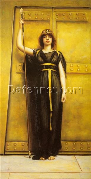 The Priestess by John William Godward | 1895 Neoclassical Portrait in Oil