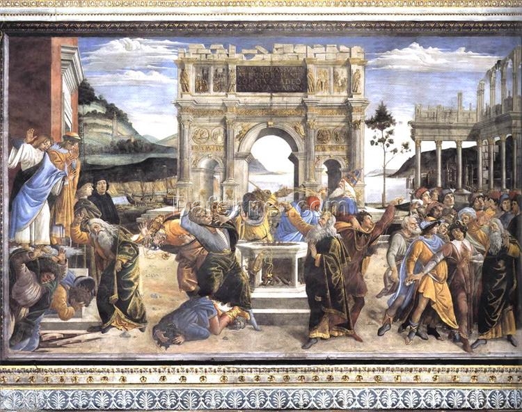 The Punishment of Korah, Dathan, and Abiram by Sandro Botticelli – Renaissance Biblical Fresco